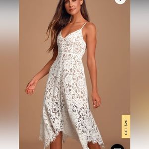 White Lace Midi Dress